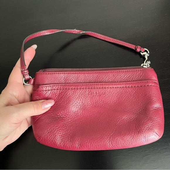 Coach Leather wristlet, dark red 8”x4.5” - Picture 2 of 14